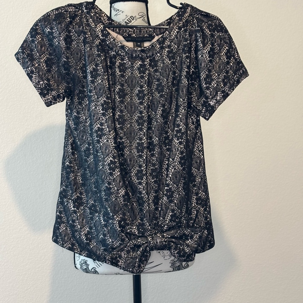 Marc By Marc Jacobs Black and White Patterned Blouse